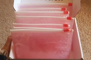 ~Glossier pink pouches~